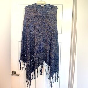 Lularoe Mimi shawl wrap Blue & Tan NWT